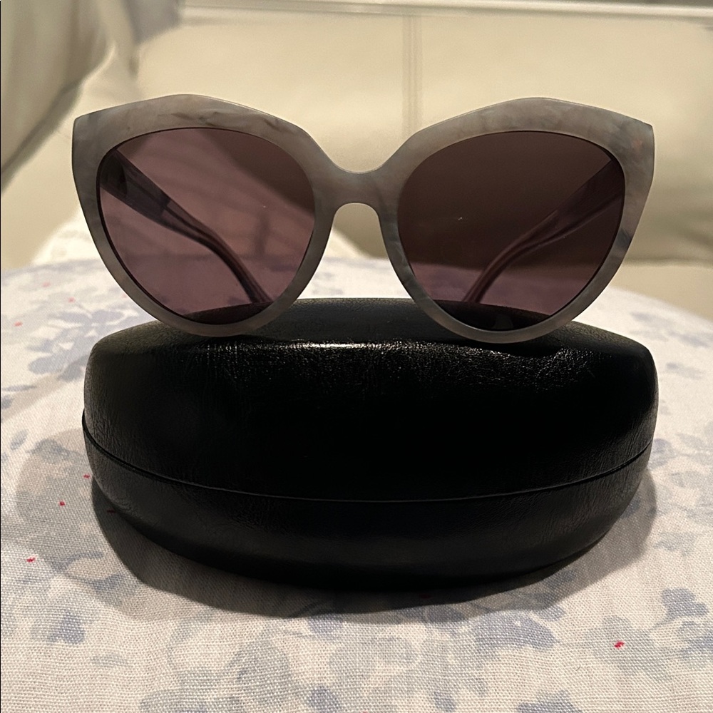 Balmain Chic Gray, Black and Clear frame Sunglasses with the black case